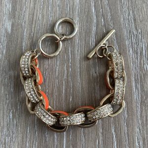 Banana Republic Orange Rhinestone Link Bracelet
